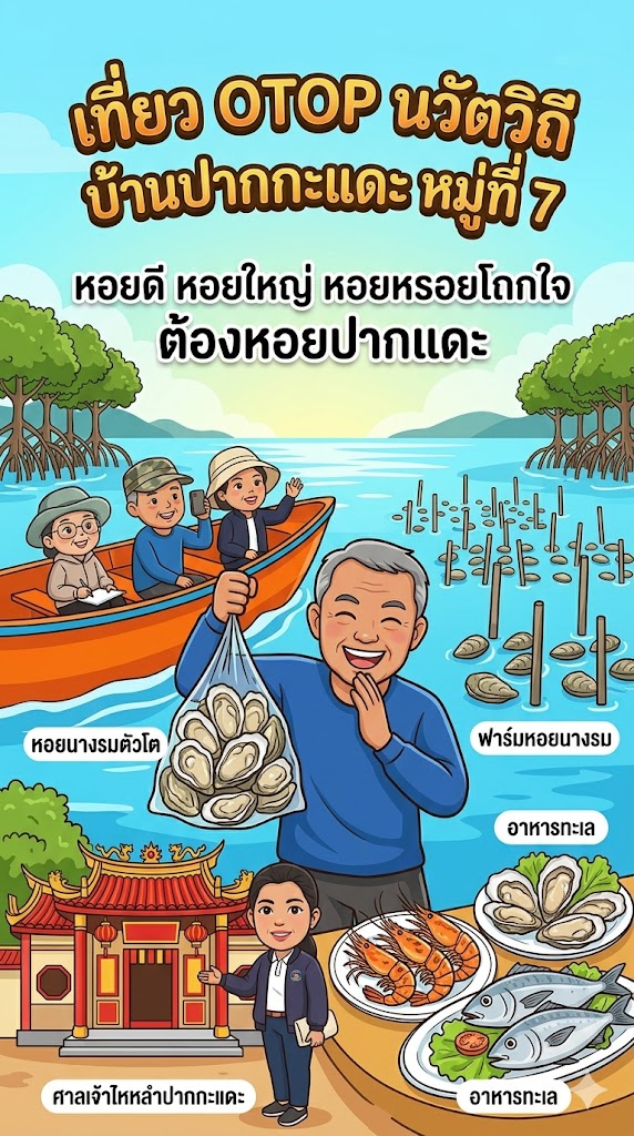 พช.กาญจนดิษฐ์ เชิญชวนทุกท่าน  “พบหอยดี จัดหอยใหญ่ กินหอยโถกใจ ต้องหอยปากแดะ “ ณ บ้านปากกะแดะ อำเภอกาญจนดิษฐ์ จังหวัดสุราษฎร์ธานี